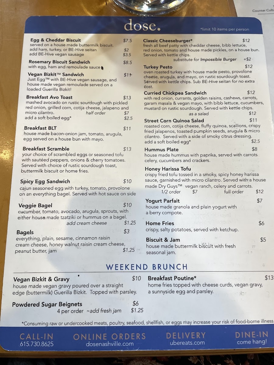 Dose Coffee Menu - Image 3